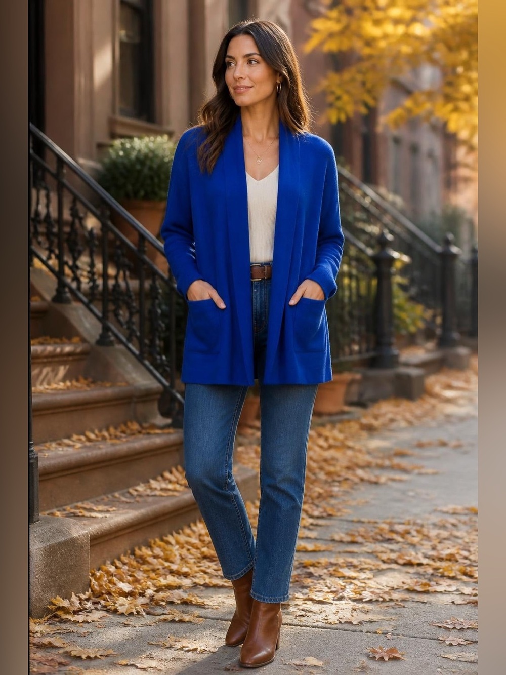 Zara Royal Blue Open Front Cardigan